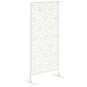 Pannello Decorativo per la Privacy da Esterno con Motivo in Metallo, 92 x 45 x 198 cm, Bianco