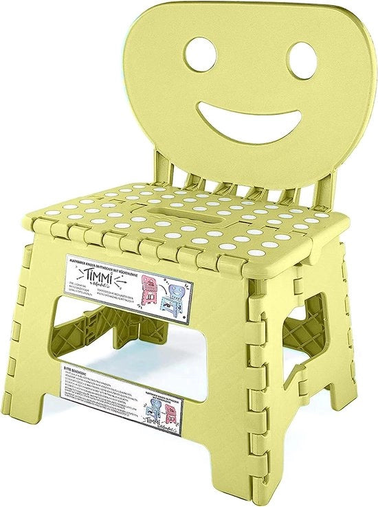 Sedia da pranzo e sgabello da scale 2 in 1 con schienale, piede stabile, forma sicura, facile da utilizzare, adatto anche per cucina o bagno (giallo)