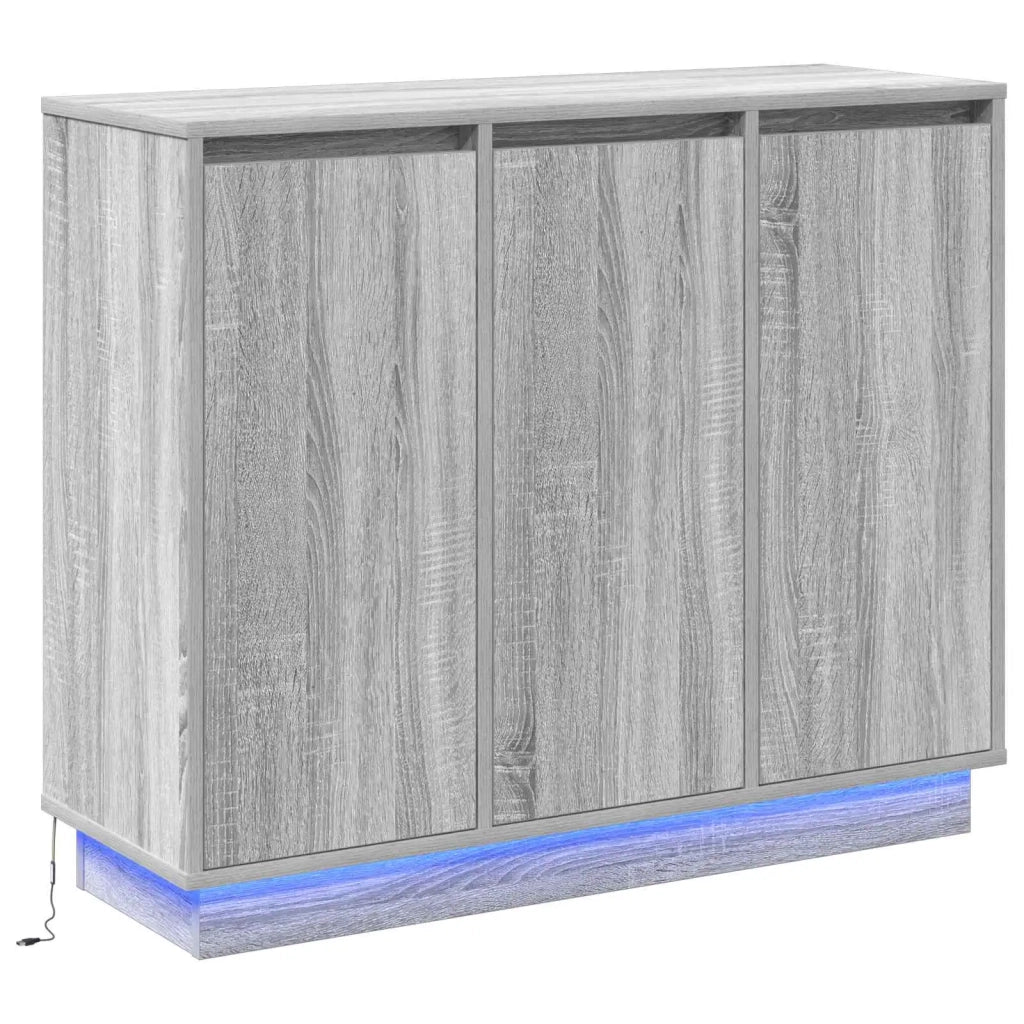 Madia LED Grigio Sonoma 90 x 32 x 75 cm Legno ingegnerizzato 869679
