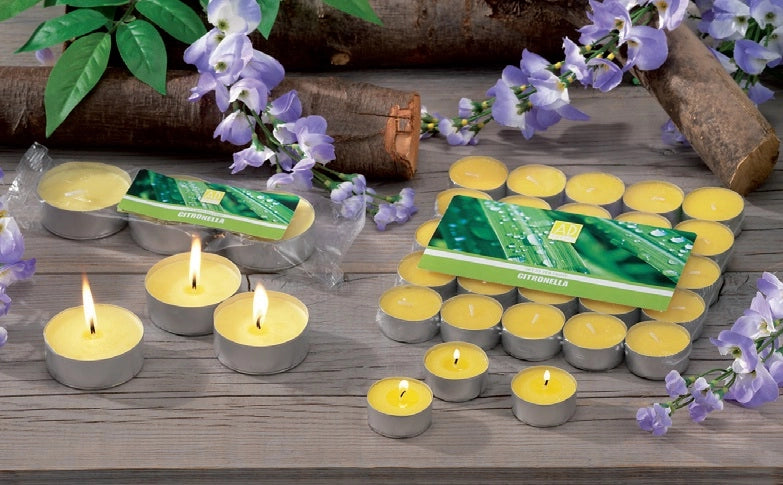 Set 25 Pezzi Candele Tea-Light Citronella Made in Italy
