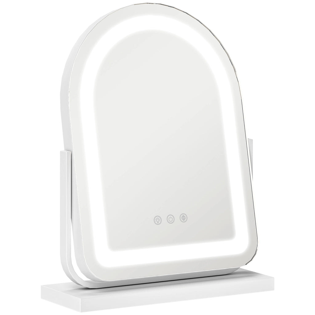 Specchio Trucco con Luce LED Regolabile ¨C zephmum ¨C Bianco 33x12x44,5 cm