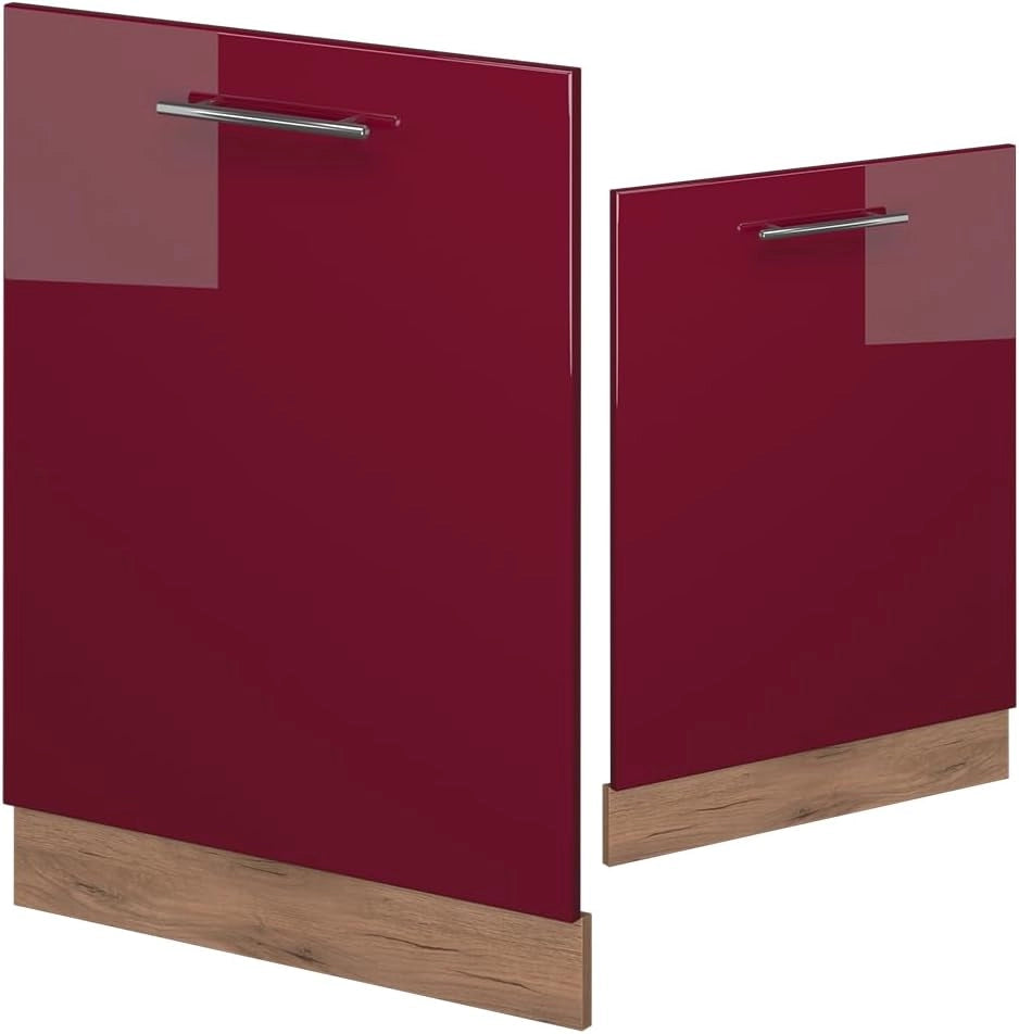 Pannello frontale della lavastoviglie Fame-Line, Rosso bordeaux lucido, 60 cm senza piano di lavoro, per la combinazione con altri moduli della serie Fame-Line