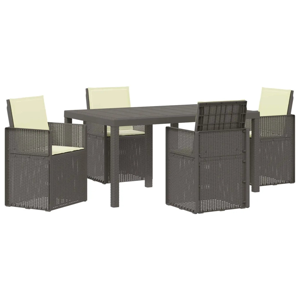 Set da Pranzo per Giardino 5 pcs Grigio chiaro e panna PP 3430067