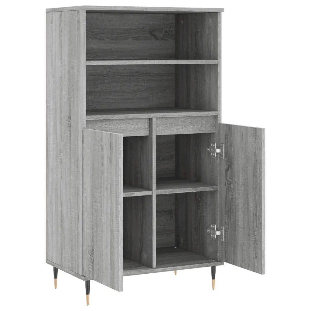Credenza Grigio Sonoma 60x36x110 cm in Legno Multistrato 831482