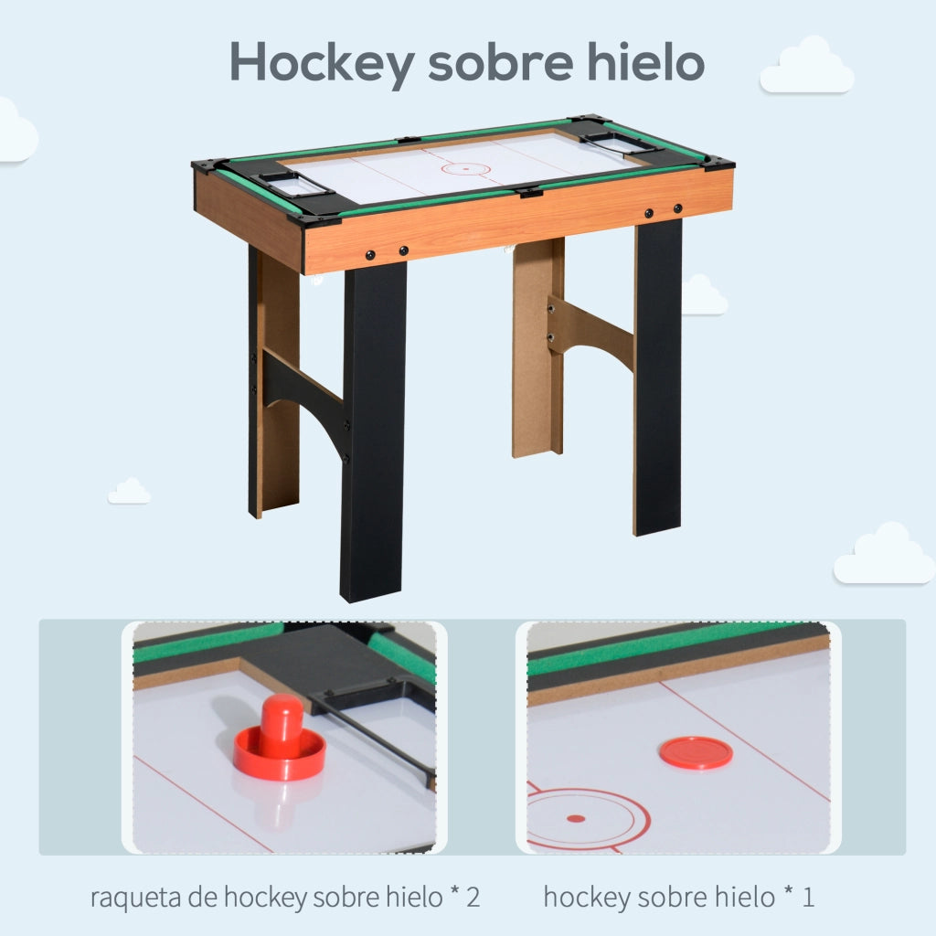 Tavolo da gioco 4 in 1 per bambini ¨C zephmum ¨C legno naturale 92x78x80