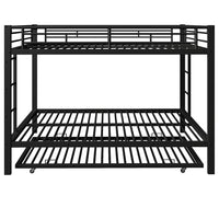 Letto a castello metallico-Xylo-140x200cm, barriera alta, nero