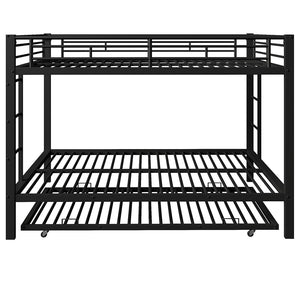 Letto a castello metallico-Xylo-140x200cm, barriera alta, nero