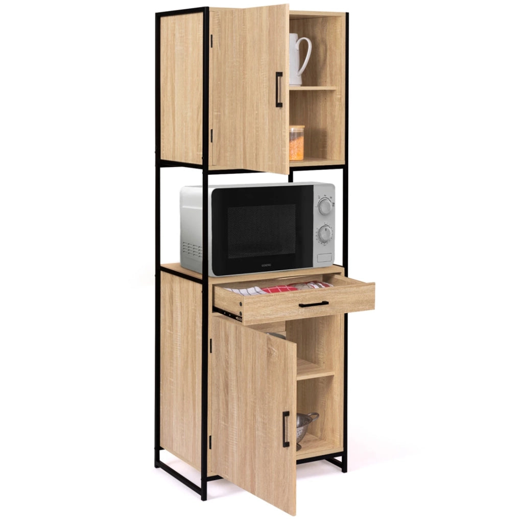 IDMarket - Credenza da cucina 60 CM DETROIT mobile di design industriale a 2 ante + cassetto