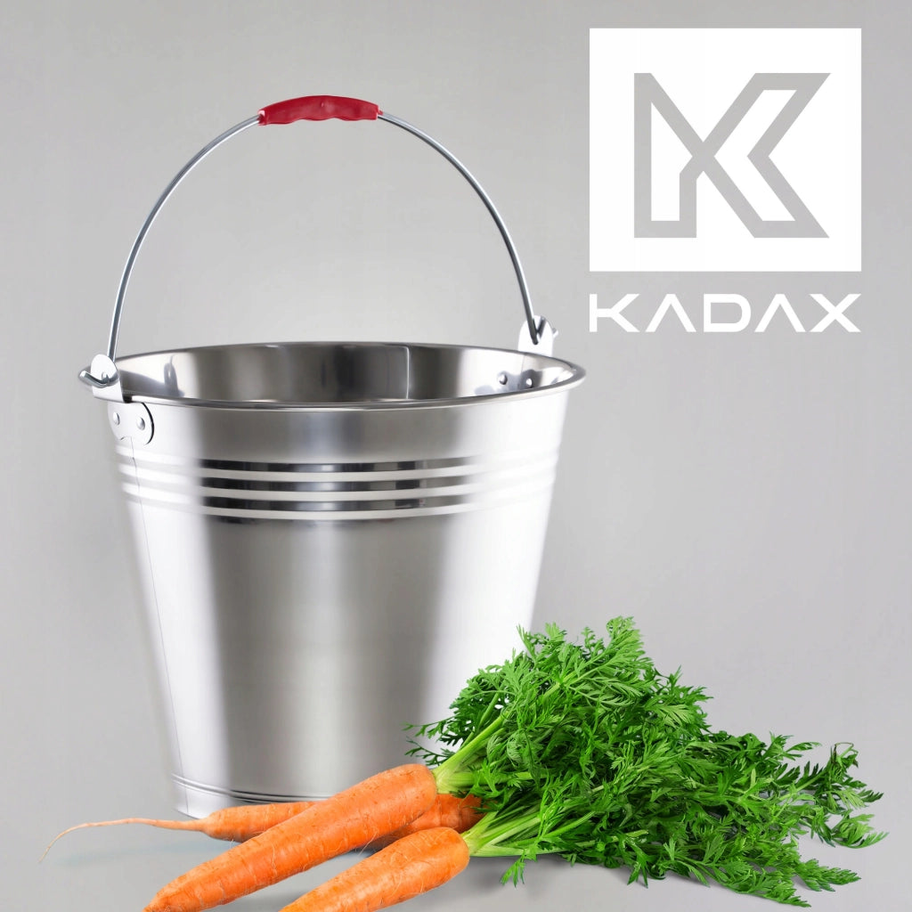 Secchio in metallo KADAX, secchio domestico da 10 litri con manico, robusto e universale.