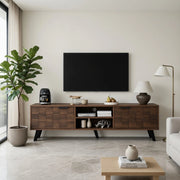 Cassettiera per TV in truciolato con finitura legno scuro 160;5 cm