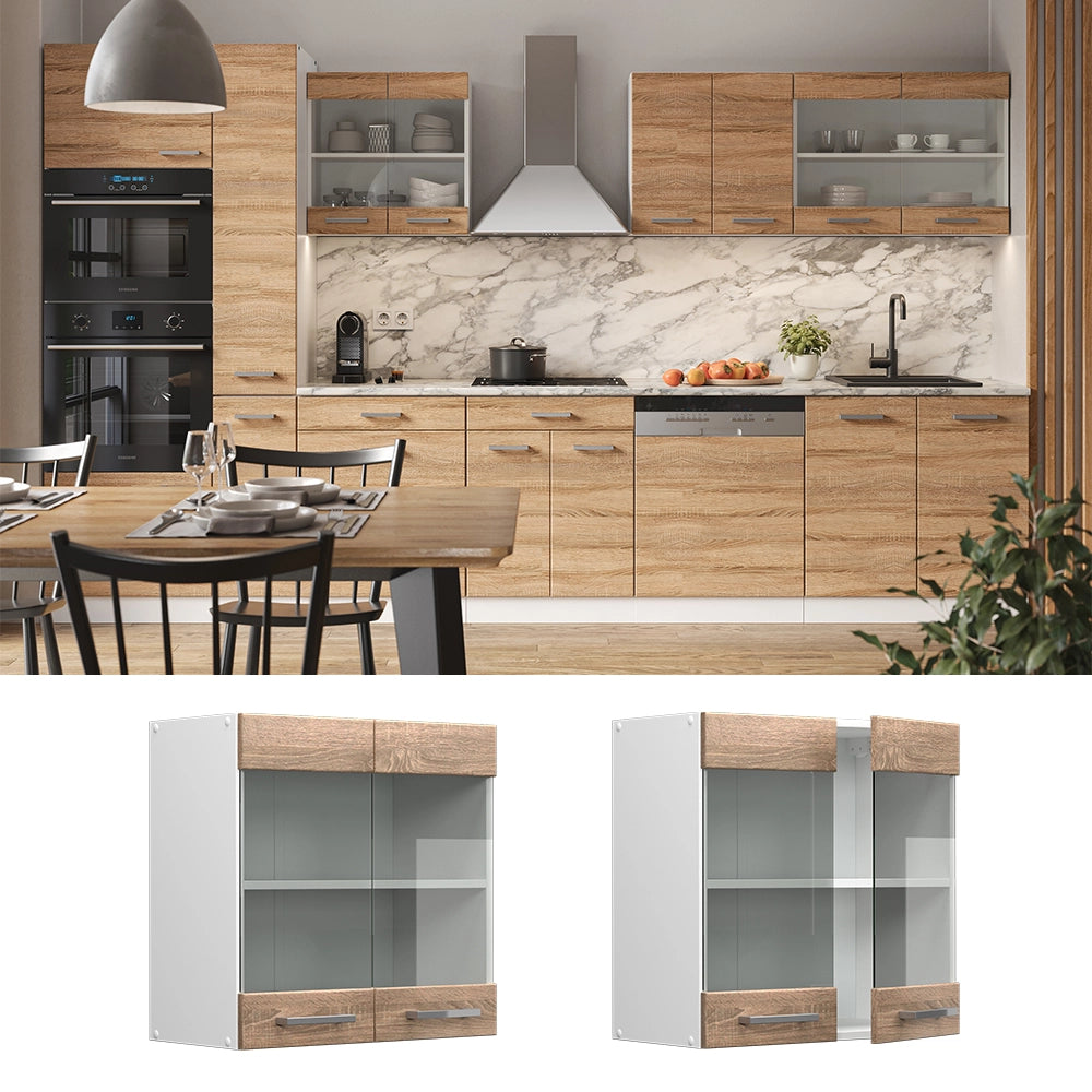 Vicco Mobile da cucina in vetro Sonoma 60 cm