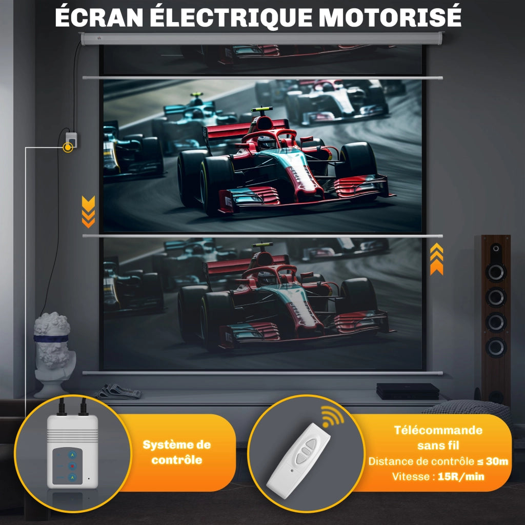 Schermo proiezione motorizzato 120 pollici ¨C Xylo ¨C 4K HD elettrico parete soffitto
