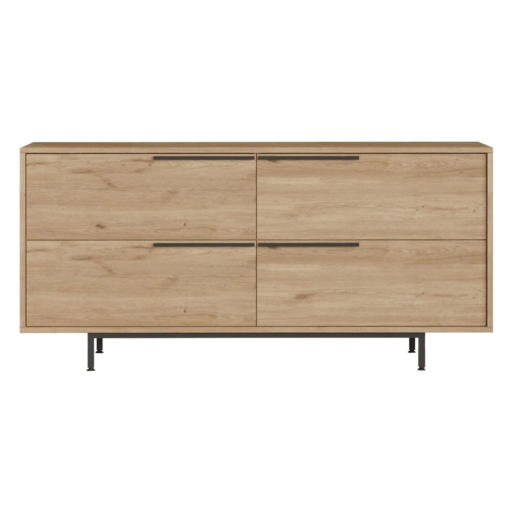 Madia Follo, Credenza 4 Vani, 160x45x74h cm Marrone Rovere