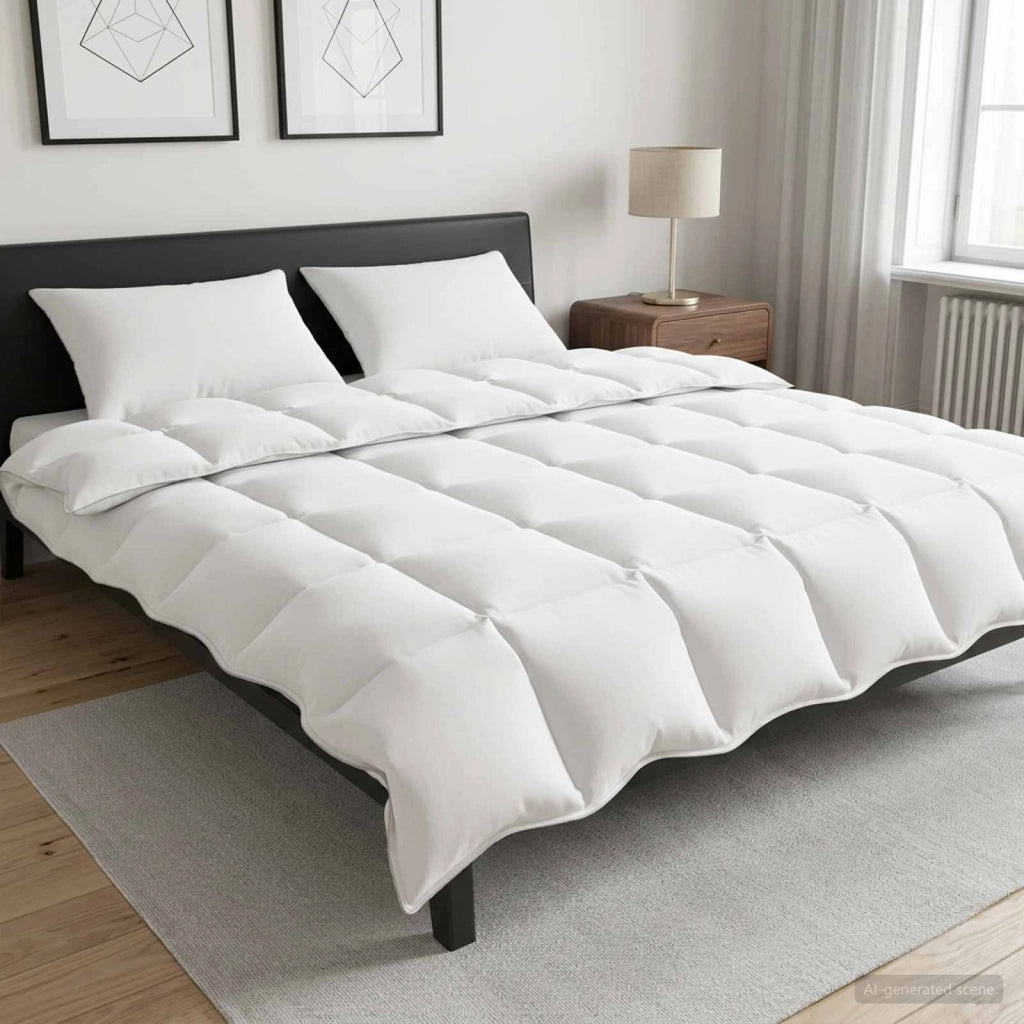 Set Duvet e Cuscino da Letto 3 pz 200 x 240 cm Inverno Bianco 3432804