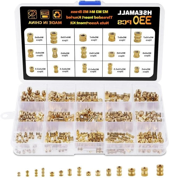 Assortimento di Inserti a Binnendraad per Viti a Schroefdraad M2 M3 M4 M5 Kit 330 pezzi