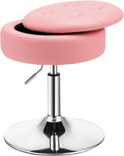 Sgabello Girevole a 360° con Ruote, 51-66 cm Altezza Regolabile Sedia da Lavoro, per Camera da Letto, Soggiorno, Bar, 3 Colori