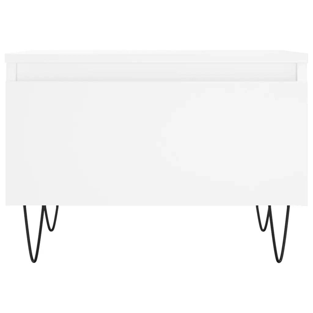 Tavolini da Salotto 2pz Bianchi 50x46x35cm in Legno Multistrato 830861