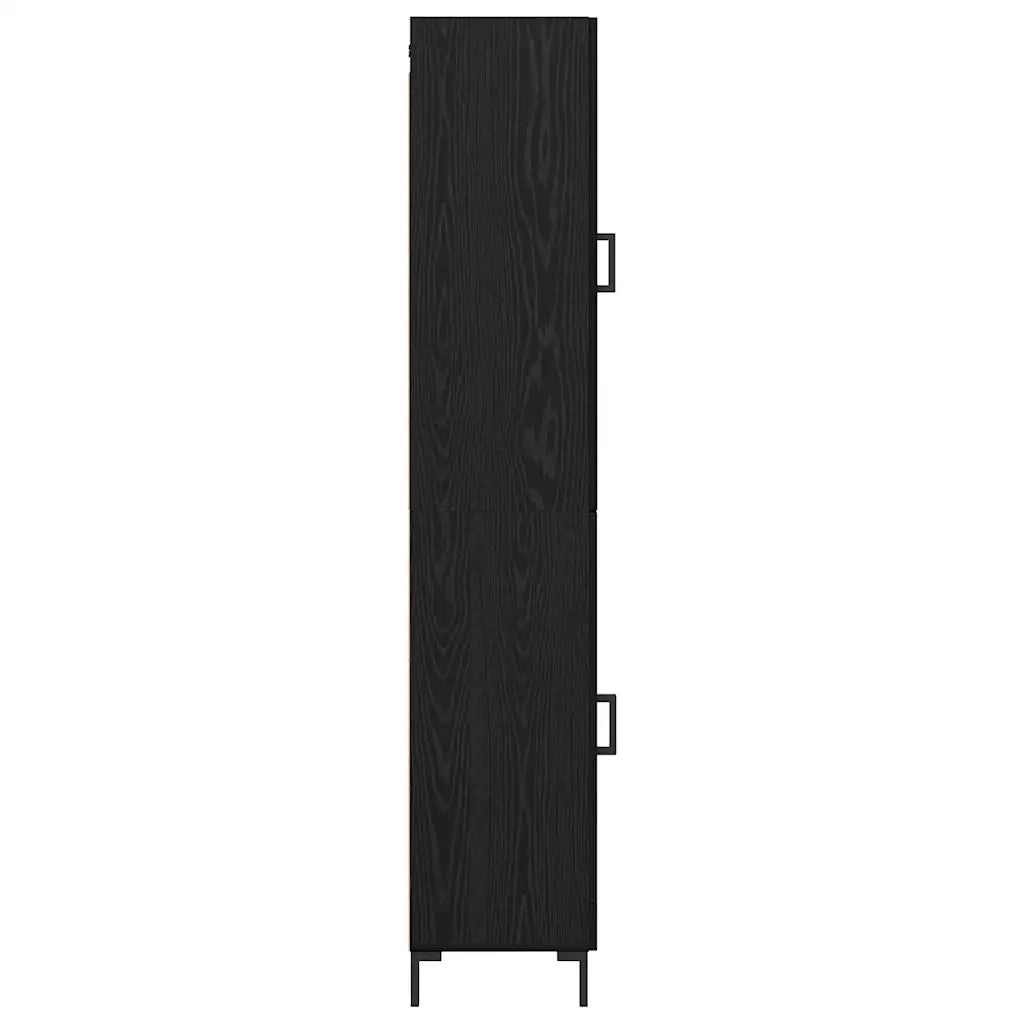 Credenza Rovere Nero 34,5 x 34 x 180 cm Legno multistrato