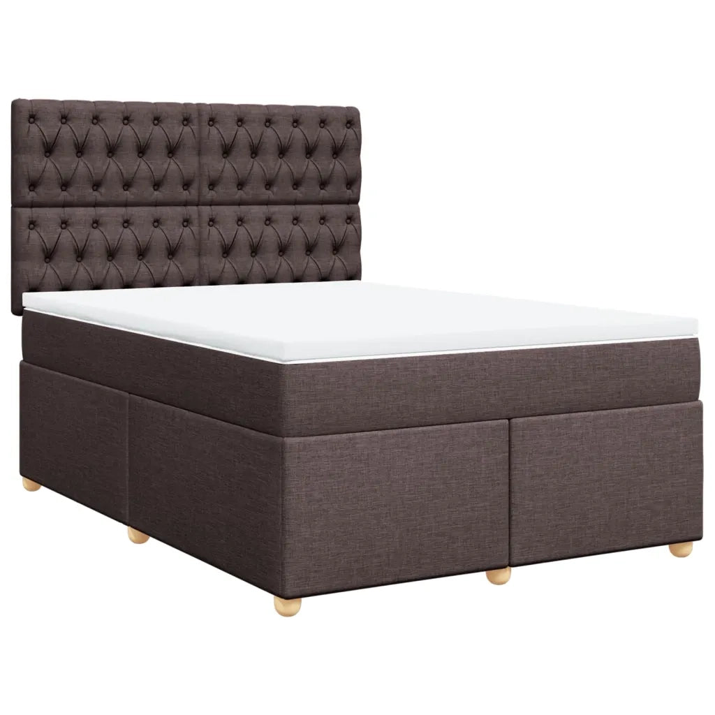 Giroletto a Molle con Materasso Marrone Scuro 160x200cm Tessuto 3293641