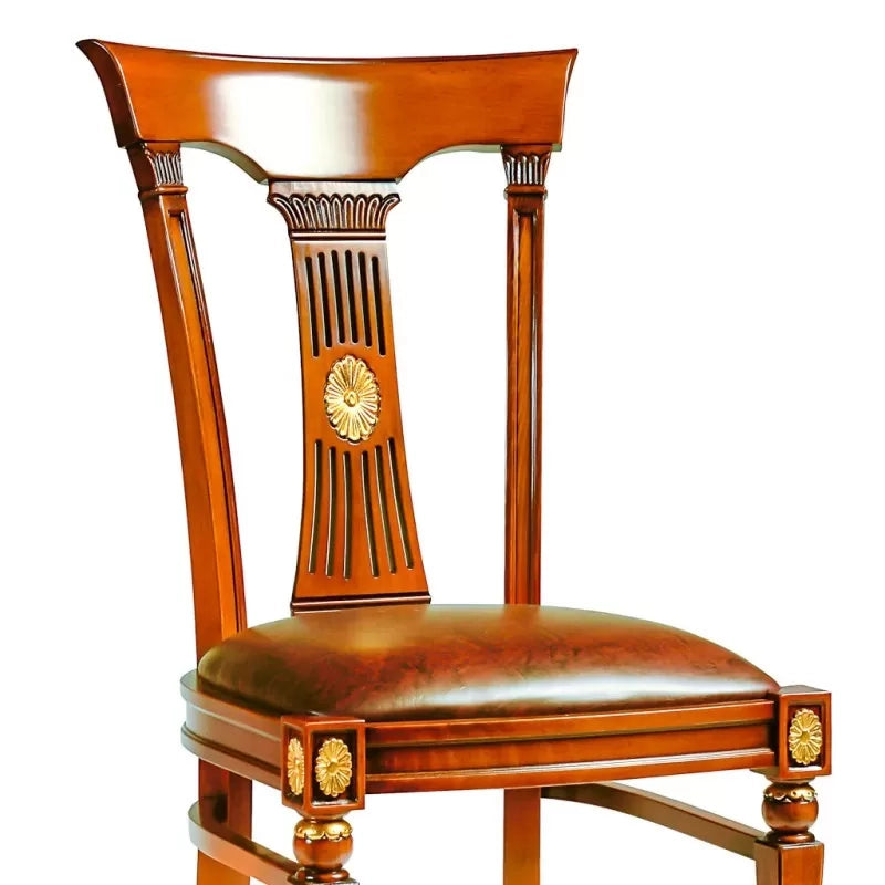 Sedia classica legno massello imbottita elite foglia oro - Mobili 2G
