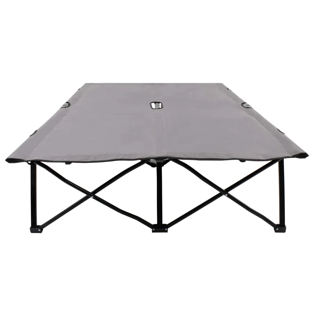 Sdraio sdraio prendisole lettino da giardino terrazza pieghevole mobili da esterno 2 posti grigio acciaio 02_0012789