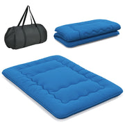 Materasso futon portatile con copertura lavabile sacca da trasporto, Tappeto arrotolabile per pavimento 140cm Blu-Materassi e basi letto