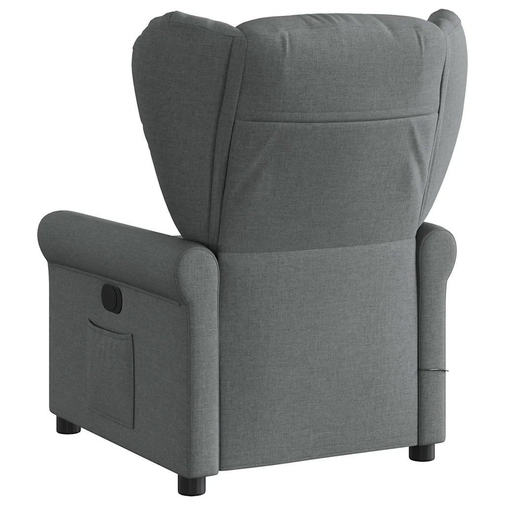 Divano Sedia-Poltrona Reclinabile Massaggio Elettrica Grigio Scuro Tessuto 863984