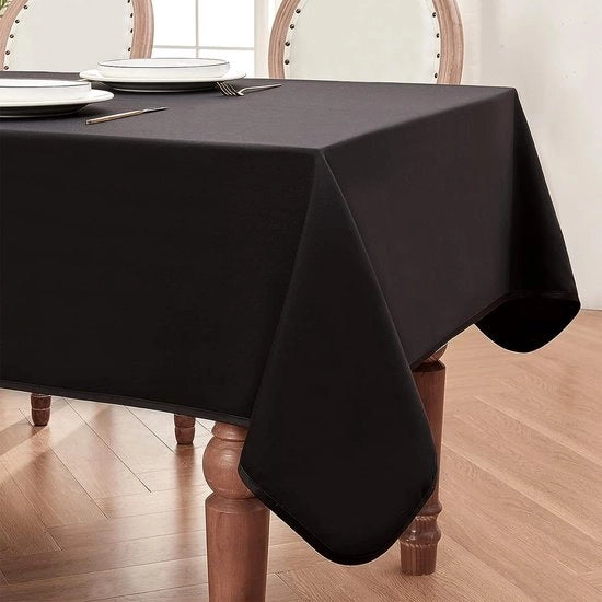 Tappeto da tavolo, asciugabile, microfibra e seta, tappeto da tavolo 2 in 1, utilizzabile su entrambi i lati, per matrimoni, compleanni, cene di Natale, feste (nero, 140 x 180 cm)