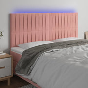 Testiera a LED-Testata con LED Rosa 160x5x118/128 cm in Velluto 327651
