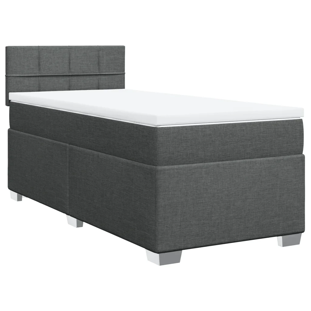 Giroletto a Molle con Materasso Grigio Scuro 90x200 cm Tessuto 3288072