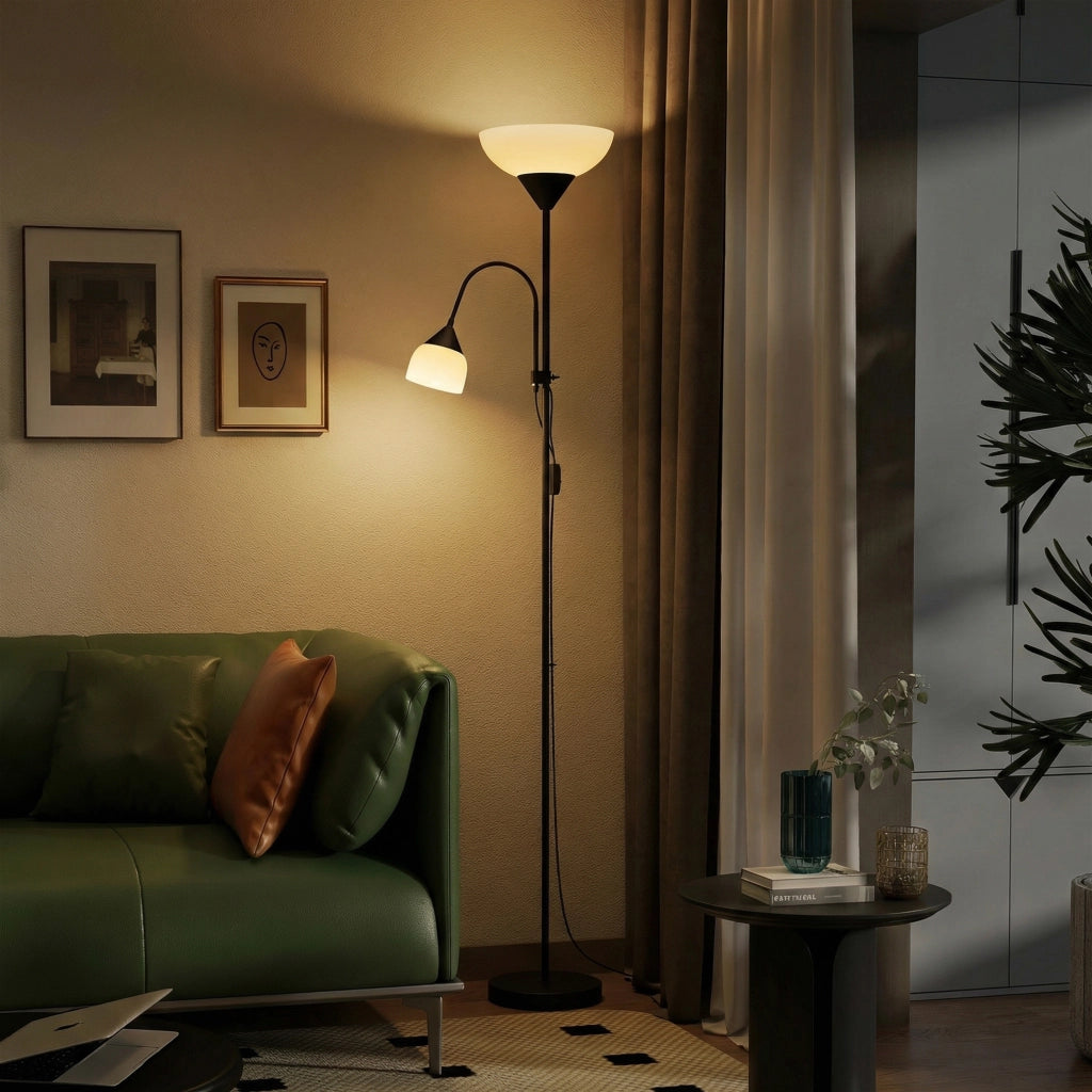 Lampada da terra con 3 colori luce e collo flessibile ¨C zephmum ¨C Nero