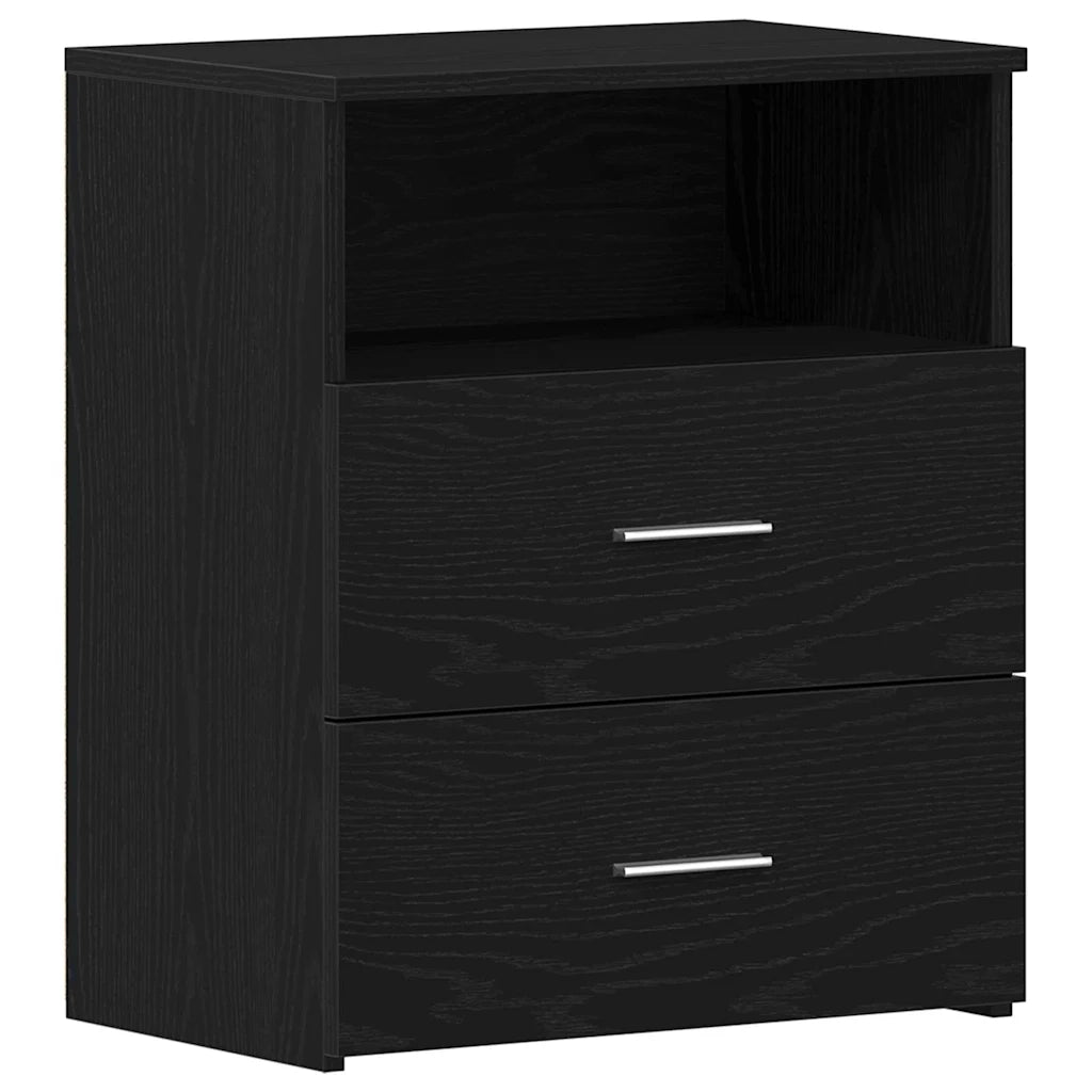 Comodino Rovere Nero 50 x 32 x 60cm Legno multistrato 862051