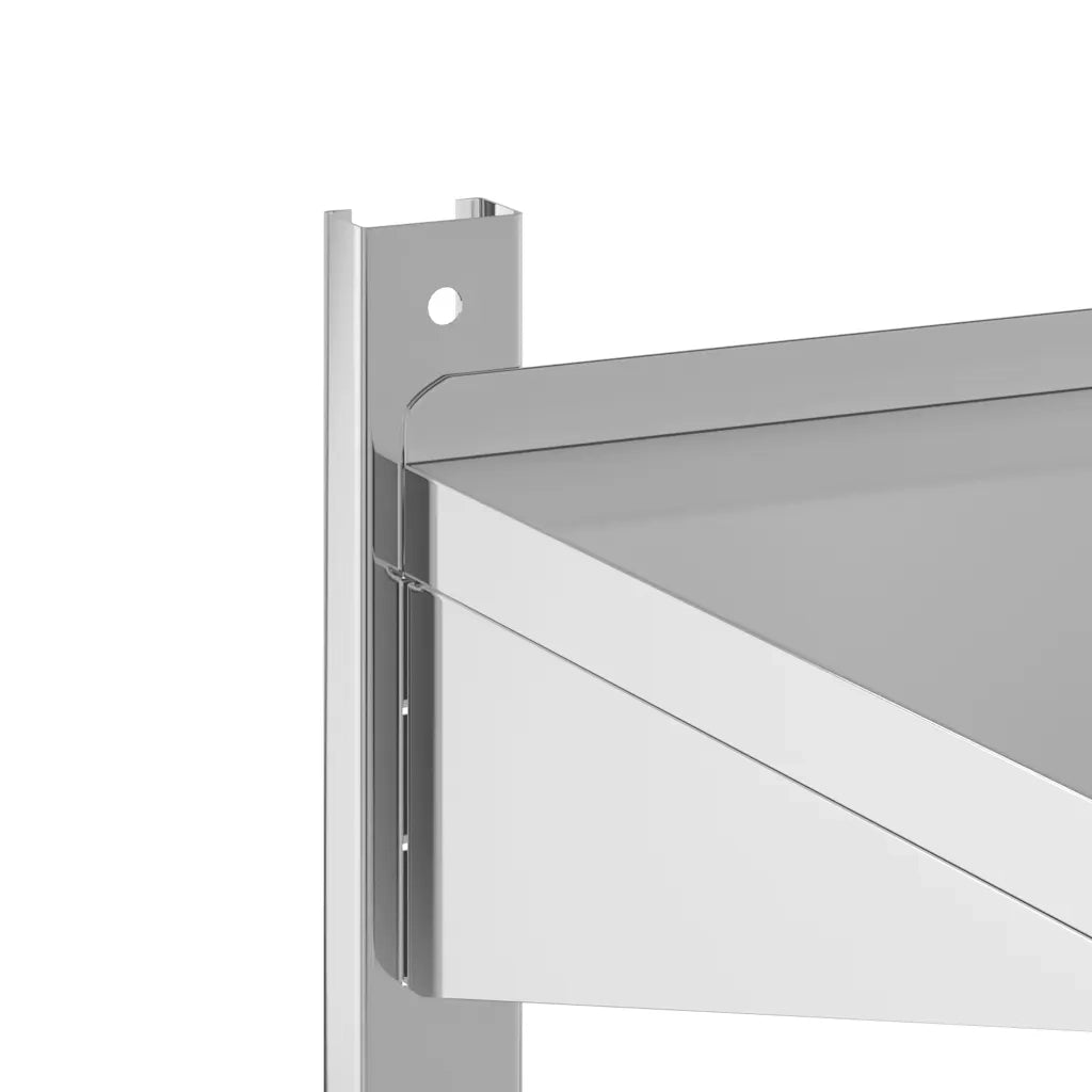 vidaXL Mensola Muro 2 Ripiani 75x30x60cm Argento Acciaio Inossidabile