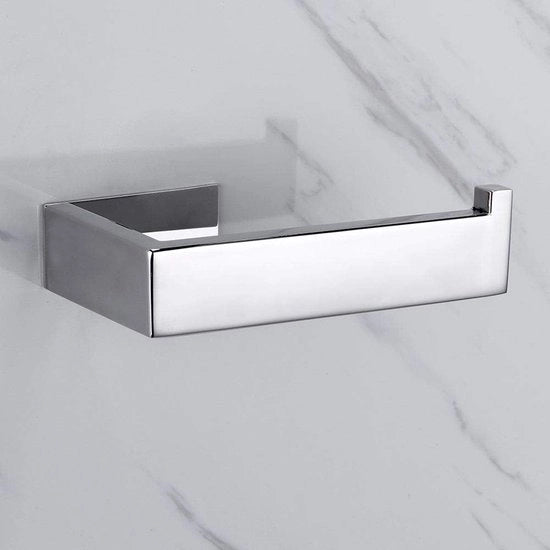 Toiletpapier holder senza coperchio in acciaio inossidabile SUS 304 stile elegante per la stanza da bagno fissaggio alla parete adesivo (senza forare), molto lucido.