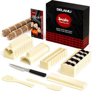 Kit per preparazione di sushi, 8 forme per principianti, set di preparazione di sushi DIY 13 in 1 con mat di sushimes di alta qualità