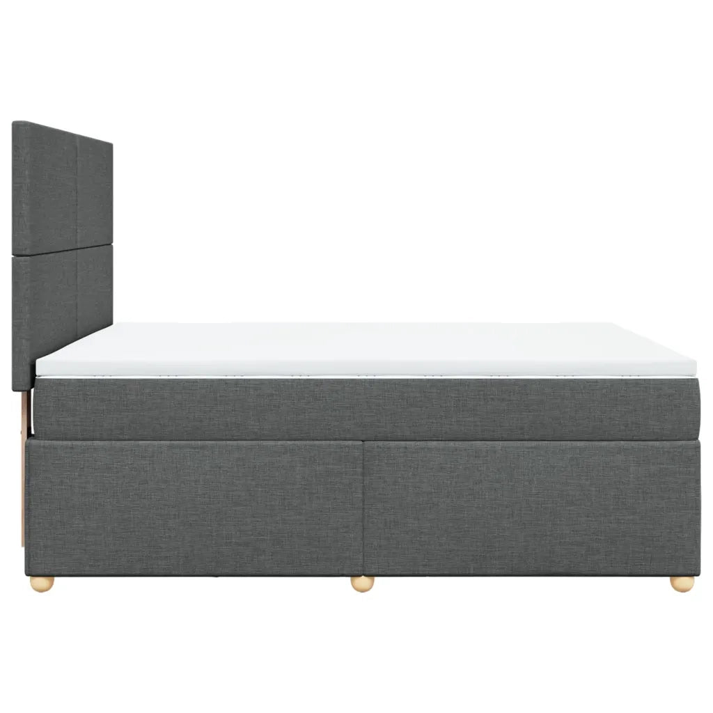Giroletto a Molle con Materasso Grigio Scuro 160x200 cm Tessuto
