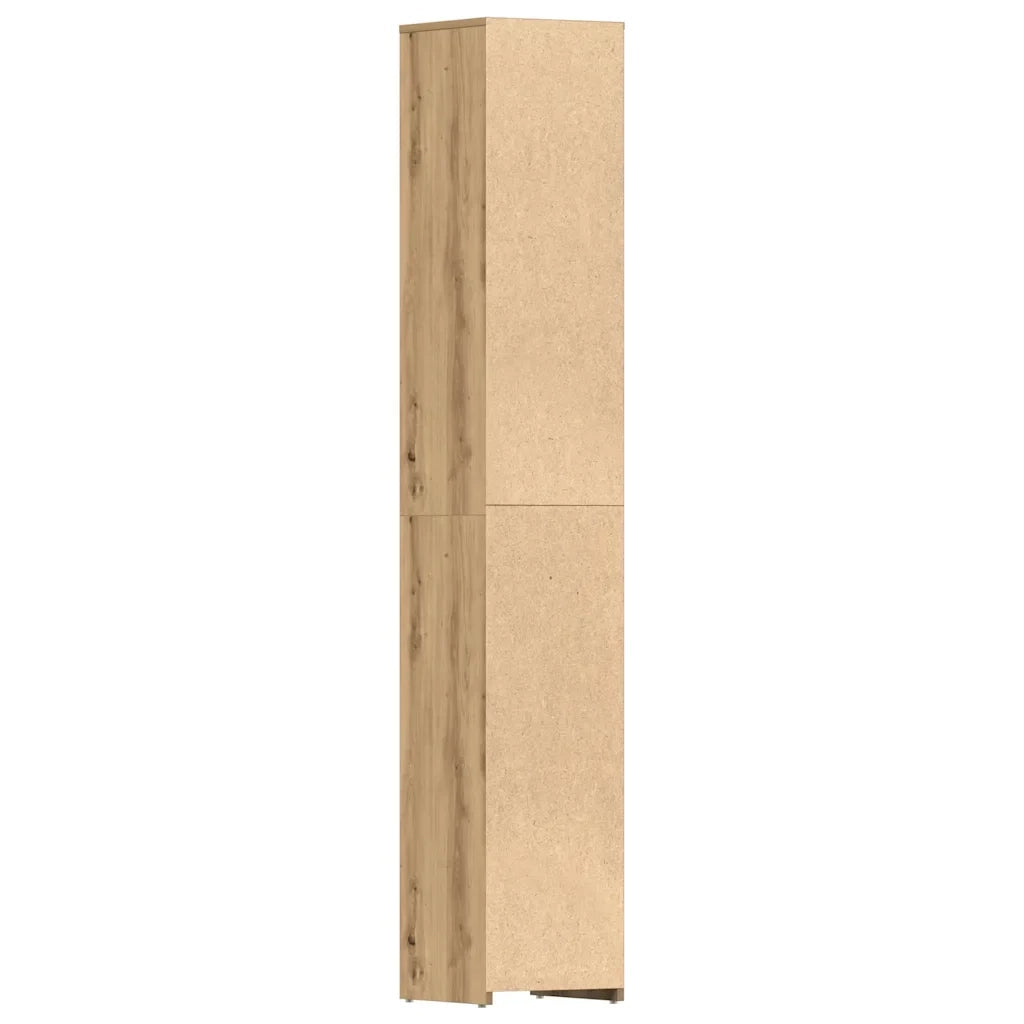Mobiletto da bagno in legno composito 30 x 30 x 183 cm ampio spazio contenitivo design in rovere lavorato a mano 02_0051250
