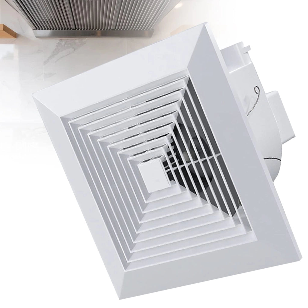 Ventola Aspirazione Bagno,Aspiratore Da Muro o Soffitto Grande 250X250mm Foro 200X200mm Profondità 150mm 25W 230V 50Hz 150m³/h 35dB