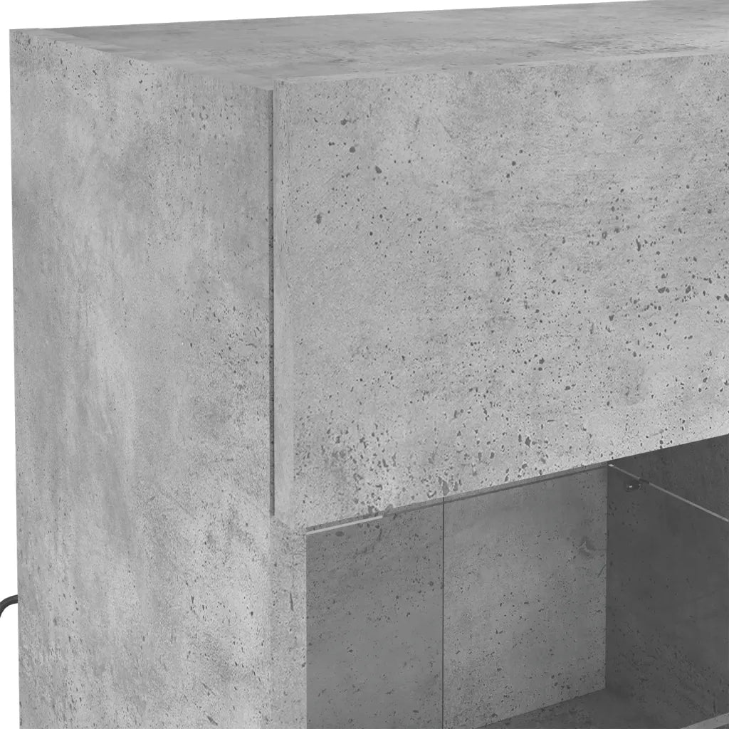 Mobile TV a Parete con Luci LED Grigio Cemento 78,5x30x60,5 cm 837102