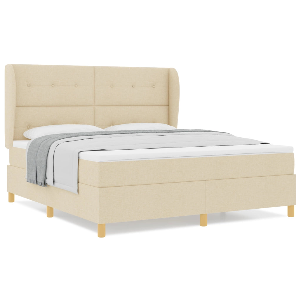 Letto a anche con materasso in crema, 180x200 cm tessuto