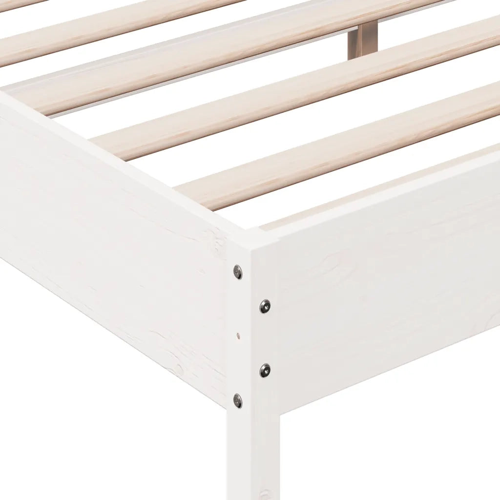 Giroletto senza Materasso Bianco 200x200 cm Legno Massello Pino 3216210