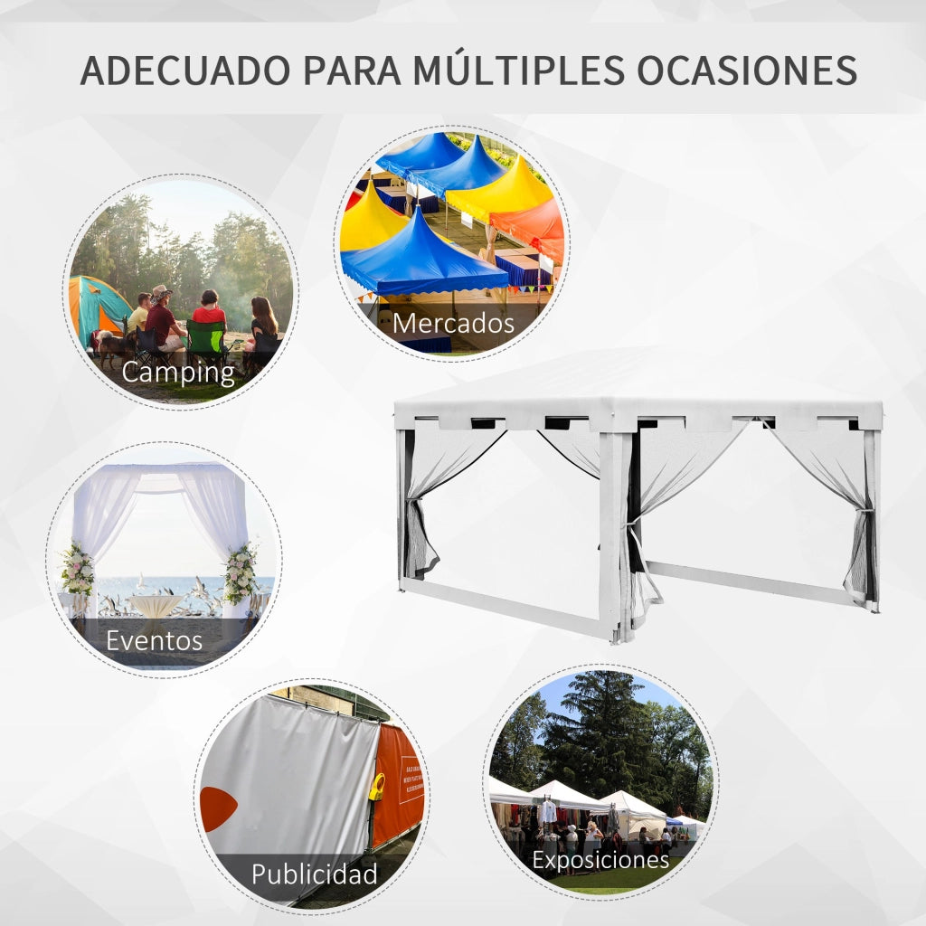 Cenador per Esterno 4x3 m ¨C Minimal ¨C Grigio e Nero