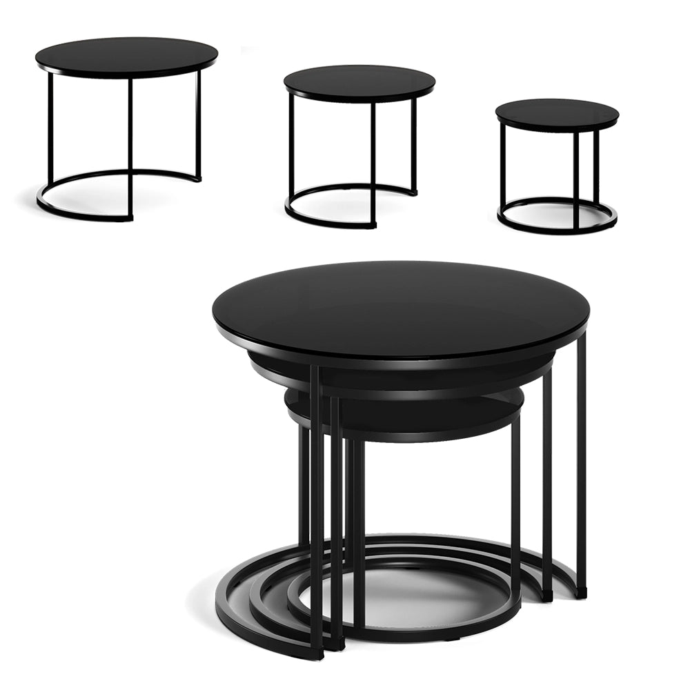 Vicco Tavolino da divano Vetro 55 x 55 cm 3 parti