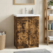 Mobiletto da bagno sotto il lavello Rovere Fumo 890039
