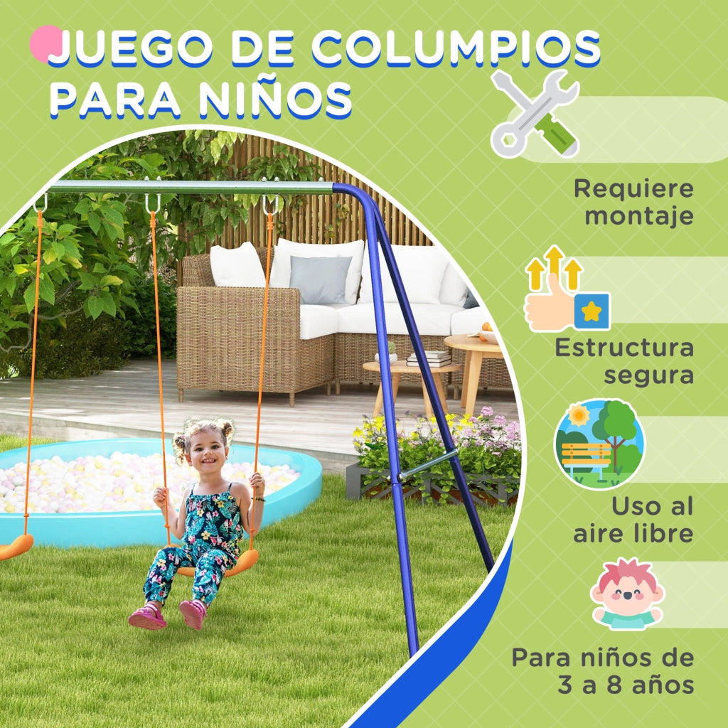 Altalena per Bambini con 2 Sedie ¨C zephmum ¨C Multicolor 90 kg