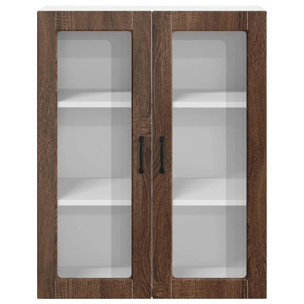 Mobile in vetro da parete LUCCA Rovere Marrone 80 x 31 x 100 cm
