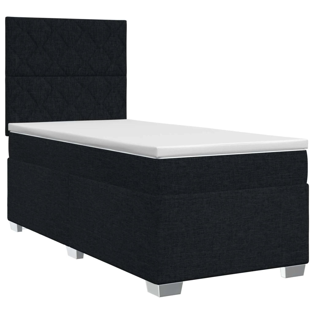 Letto box spring con materasso Nero 90 x 200 cm Tessuto 3453327