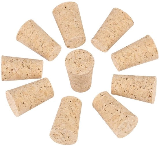 Stopper per bottiglia in legno naturale - 10 pezzi - Stopper per vino - Decorativo - Fai da te - Impermeabile all'aria