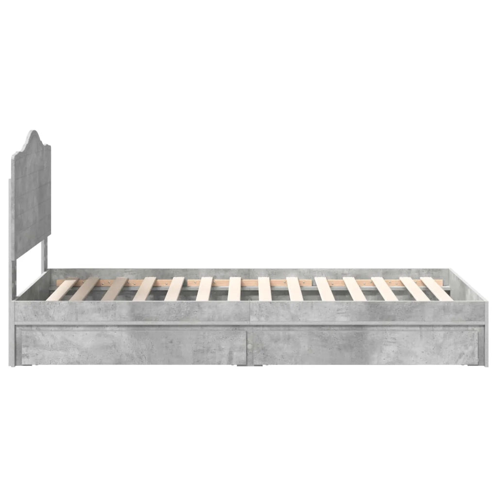 Letto con Contenitore con cassetto Grigio cemento 70 x 190 cm