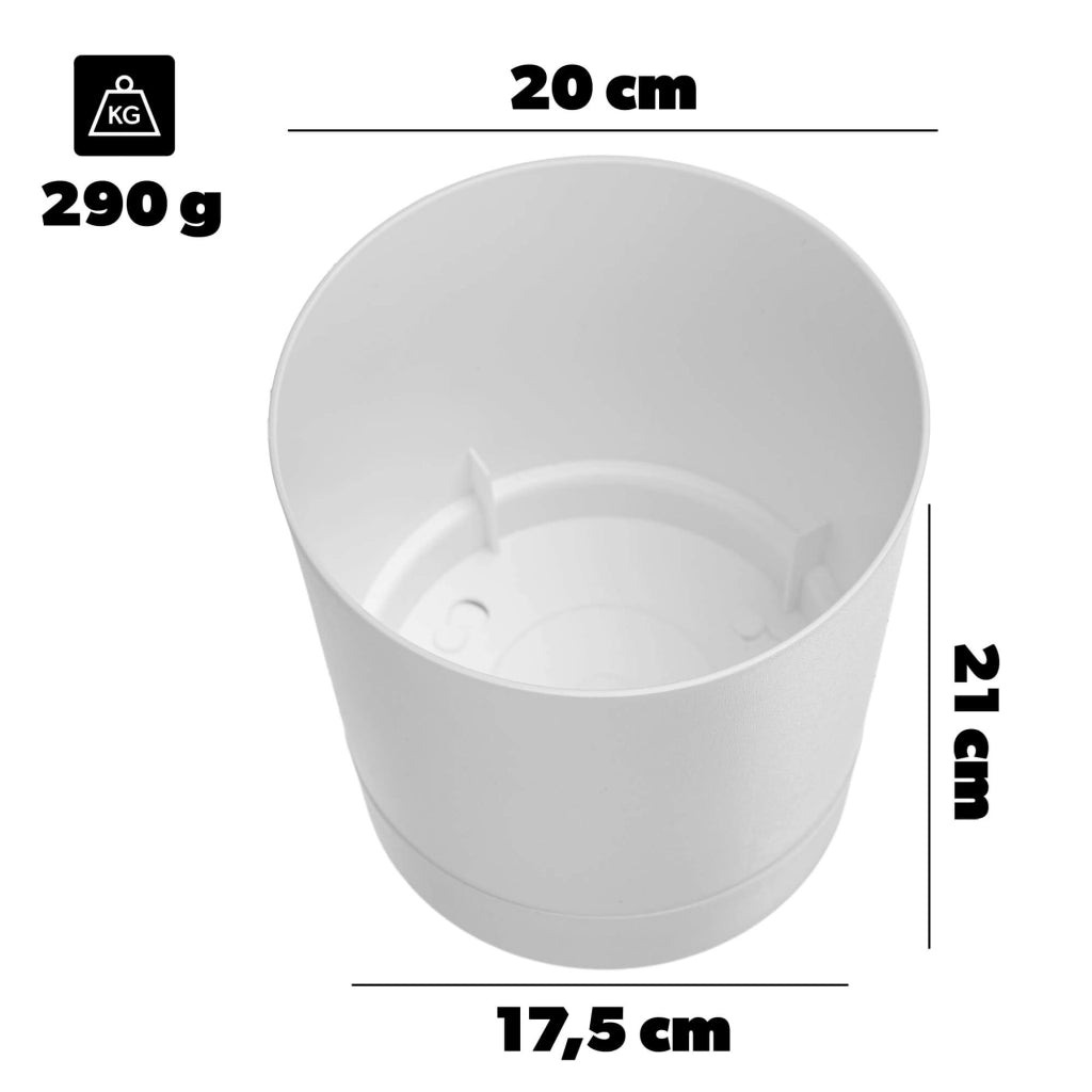 Vaso da fiori KADAX con supporto, rotondo, in plastica, 20 cm